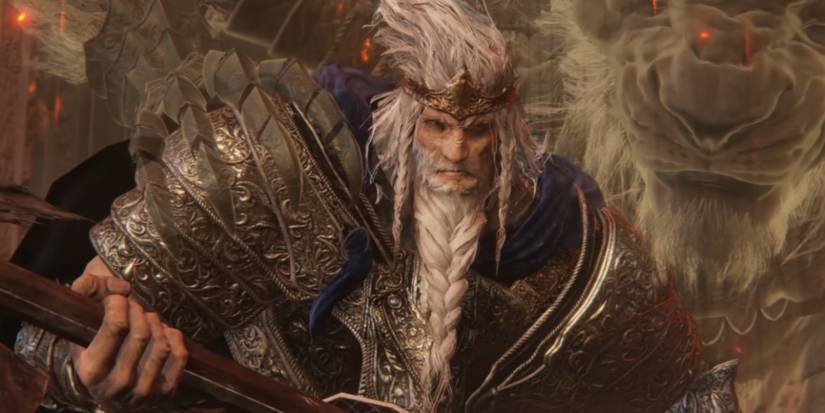 Elden Ring Godfrey looking at viewer