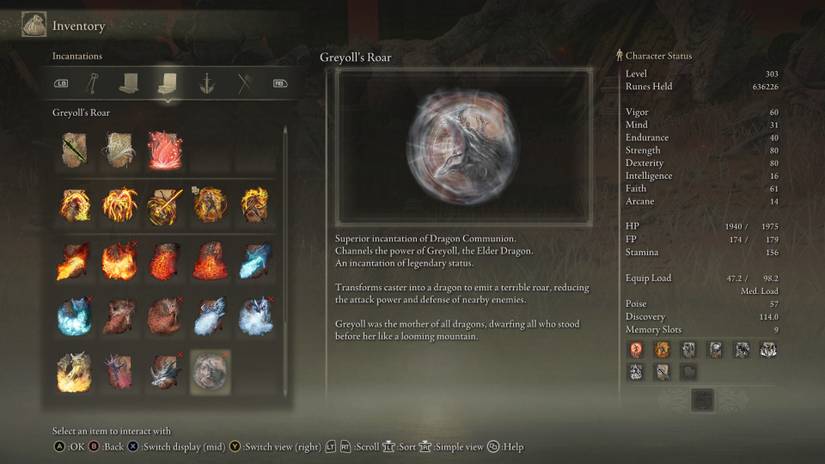 Elden Ring - Greyoll's Roar description