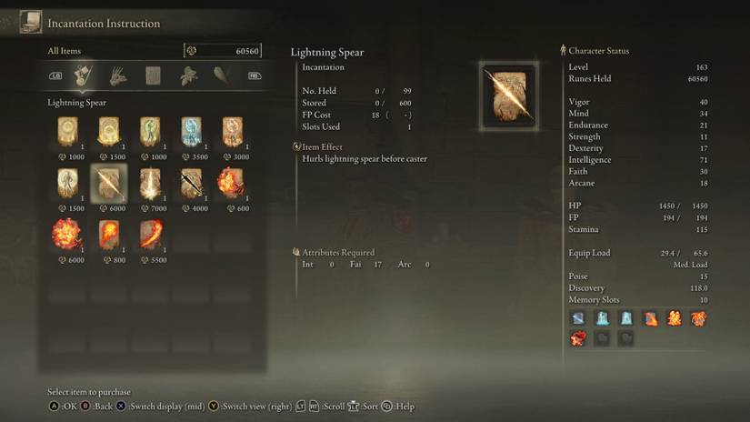 Elden Ring - Learning lightning incantations