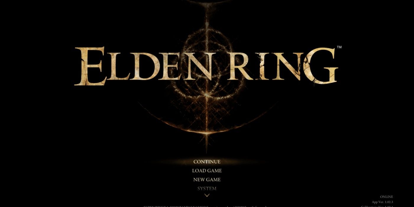 Elden Ring main menu