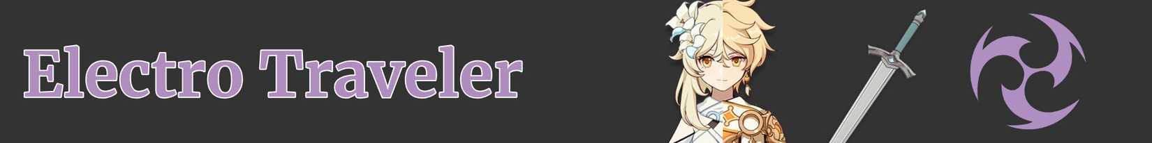 Electro Traveler with a sword and the electro symbol