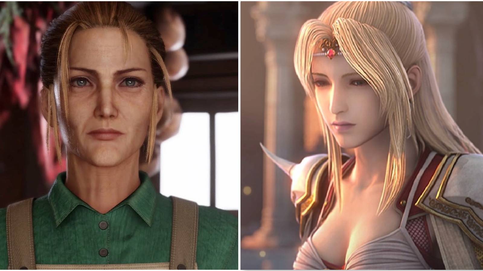 Elmyra in Final Fantasy 7 Remake and Rosa in Final Fantasy 4