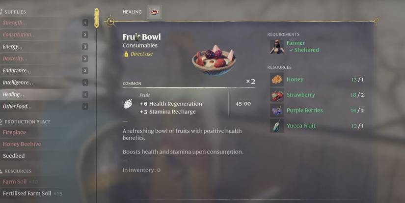 Enshrouded best Survivor Skills Dessert Stomach