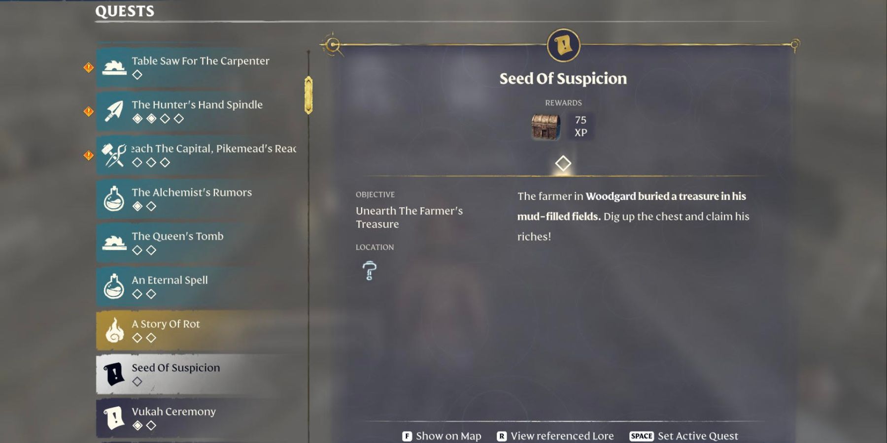 enshrouded seed of suspicion quest