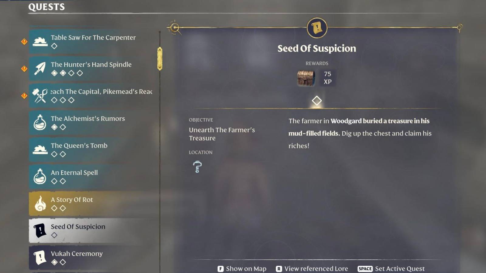 enshrouded seed of suspicion quest