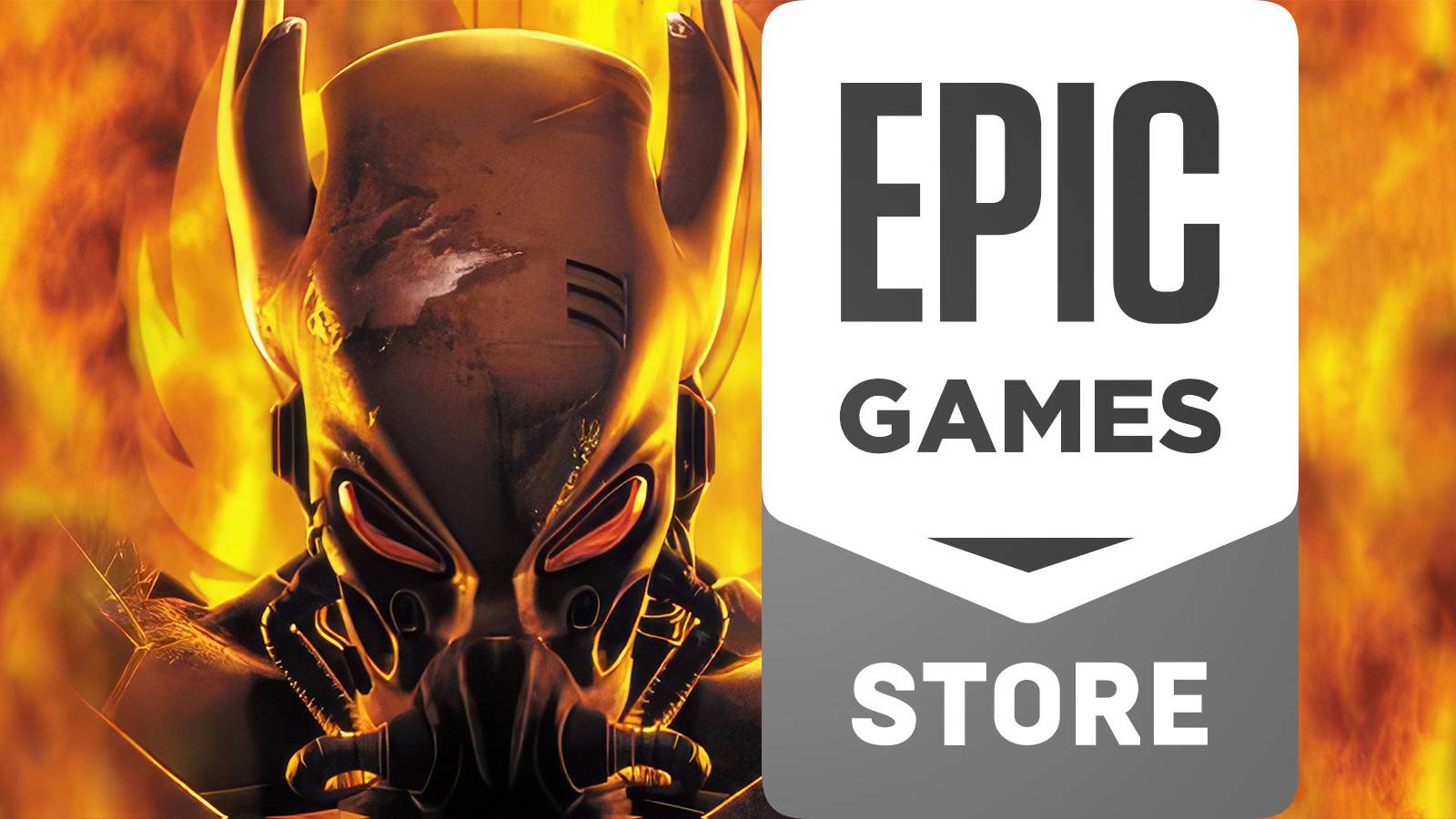 Epic Games Store logo next to Fallout Tactics Brotherhood of Steel box cover artwork upscaled
