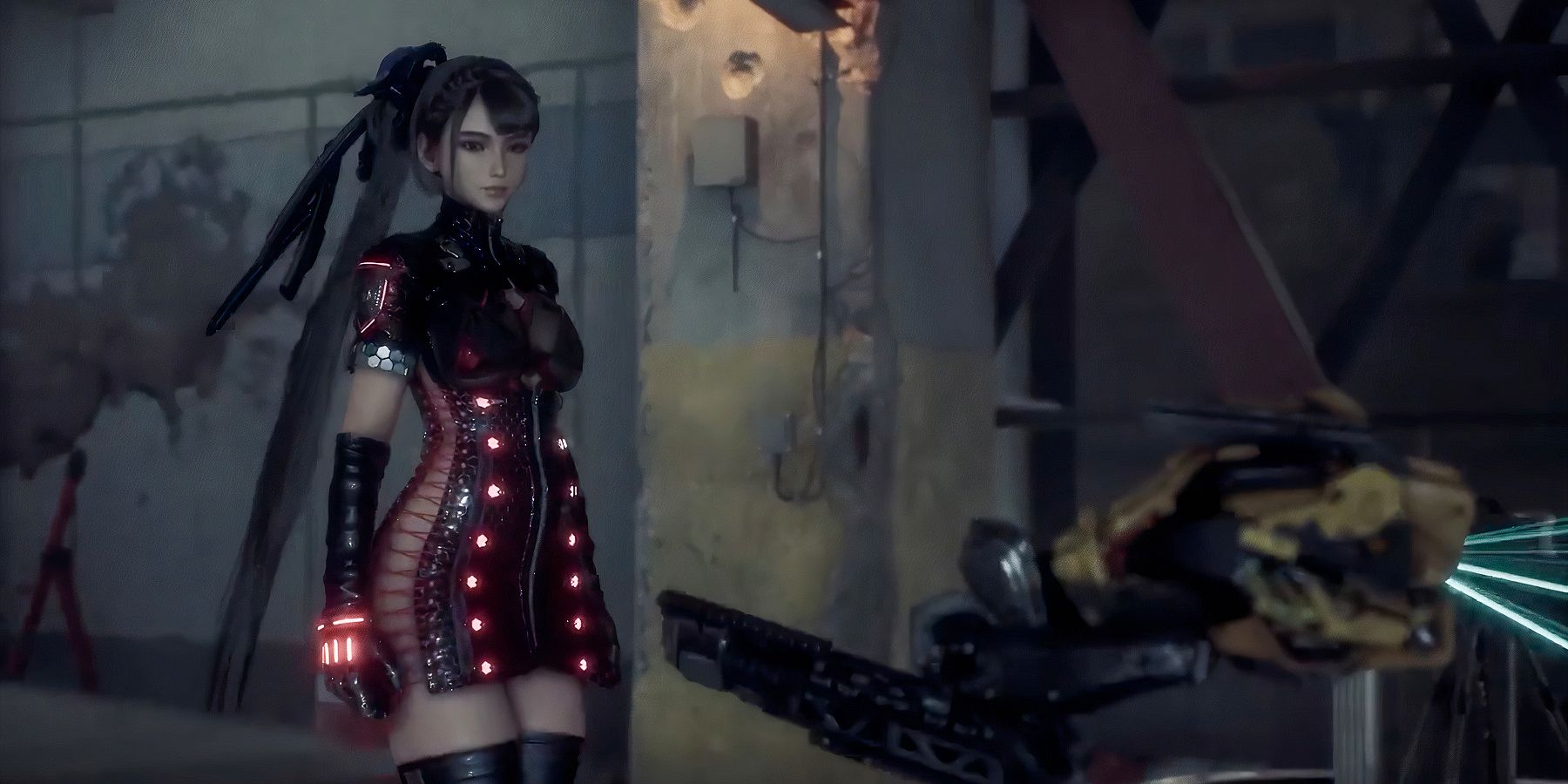 Eve wearing a black and red suit in Stellar Blade - There has been plenty of talk about the way the characters in Stellar Blade look, especially Eve