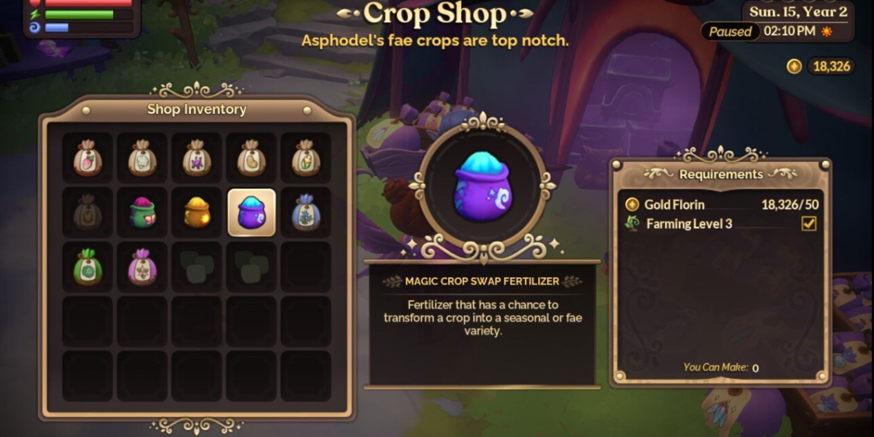 Fae Farm Magic Crop Fertilizer 