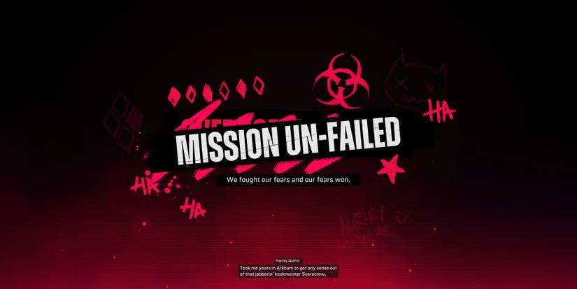 fakeout game over screen in suicide squad kill the justice league