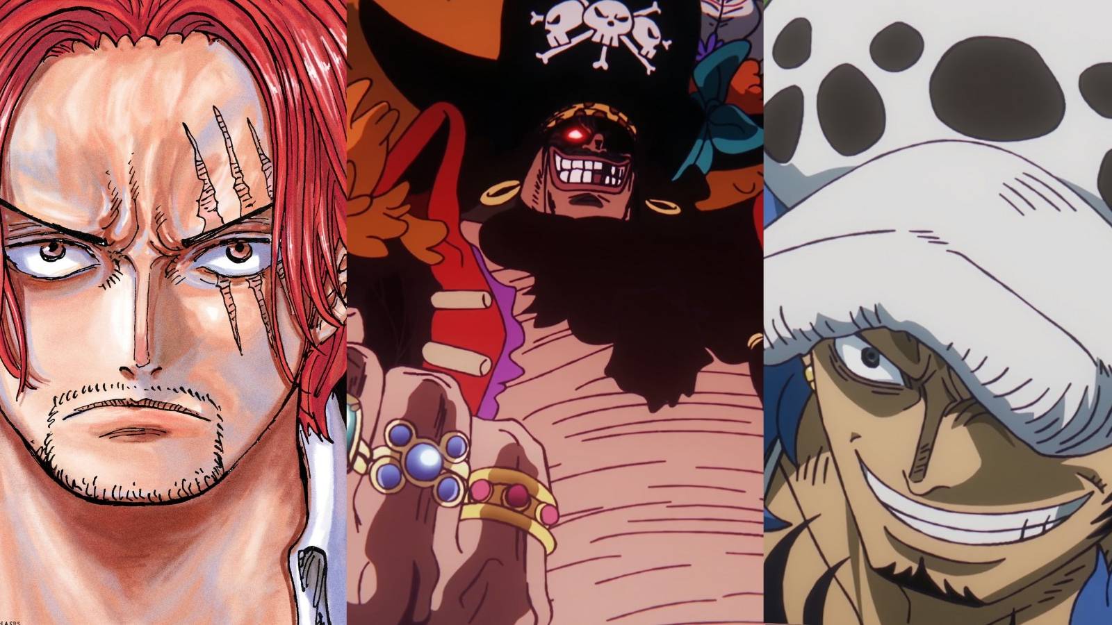featured One Piece Monkey D. Luffy's Strongest Rivals Shanks Law Blackbeard