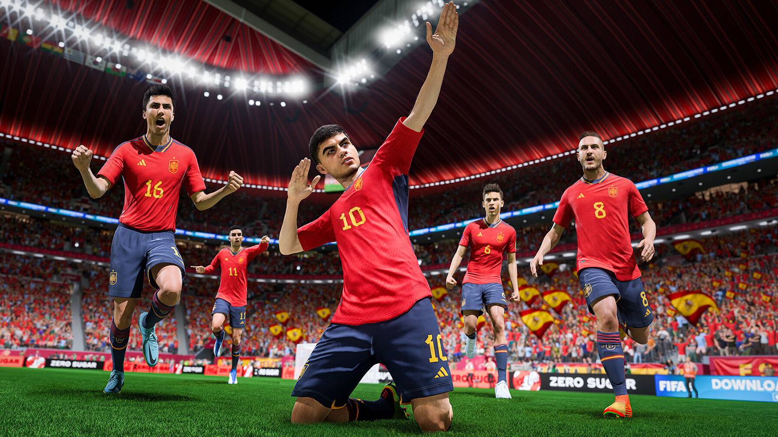 FIFA 23 Spanish national team NT celebration promo screenshot