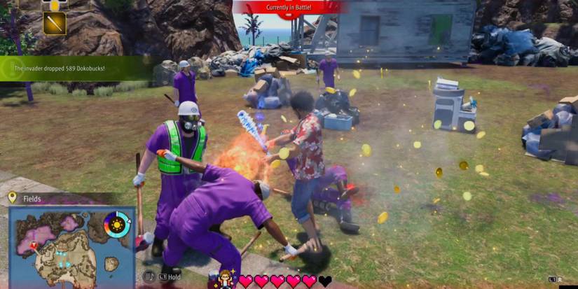 Fighting Enemies in Dondoko Island in Infinite Wealth