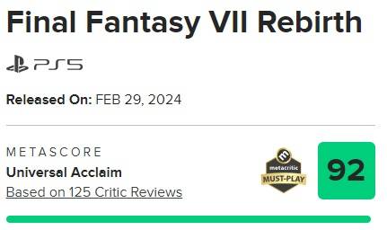 final fantasy 7 rebirth review scores