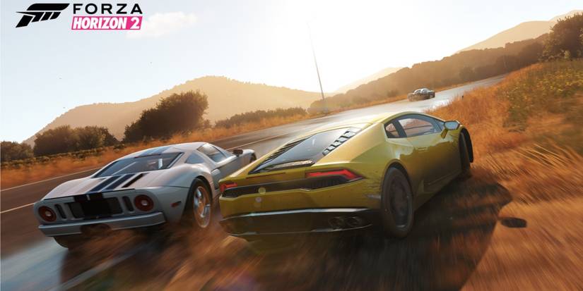 Forza Horizon 2 cars racing closely together