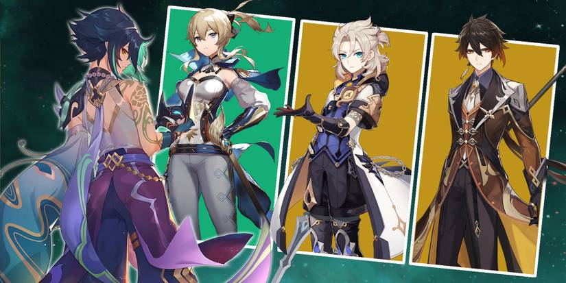 genshin impact jean-albedo-zhongli-and xiao team composition