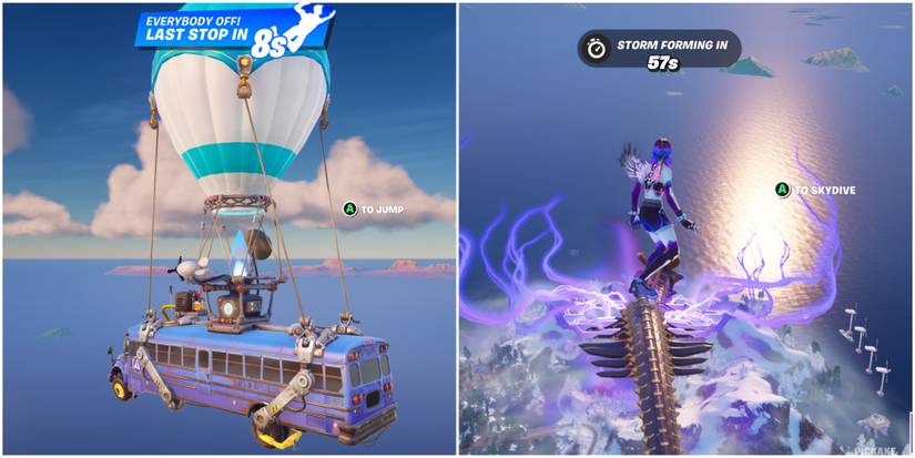 battle bus warning and gliding through the map