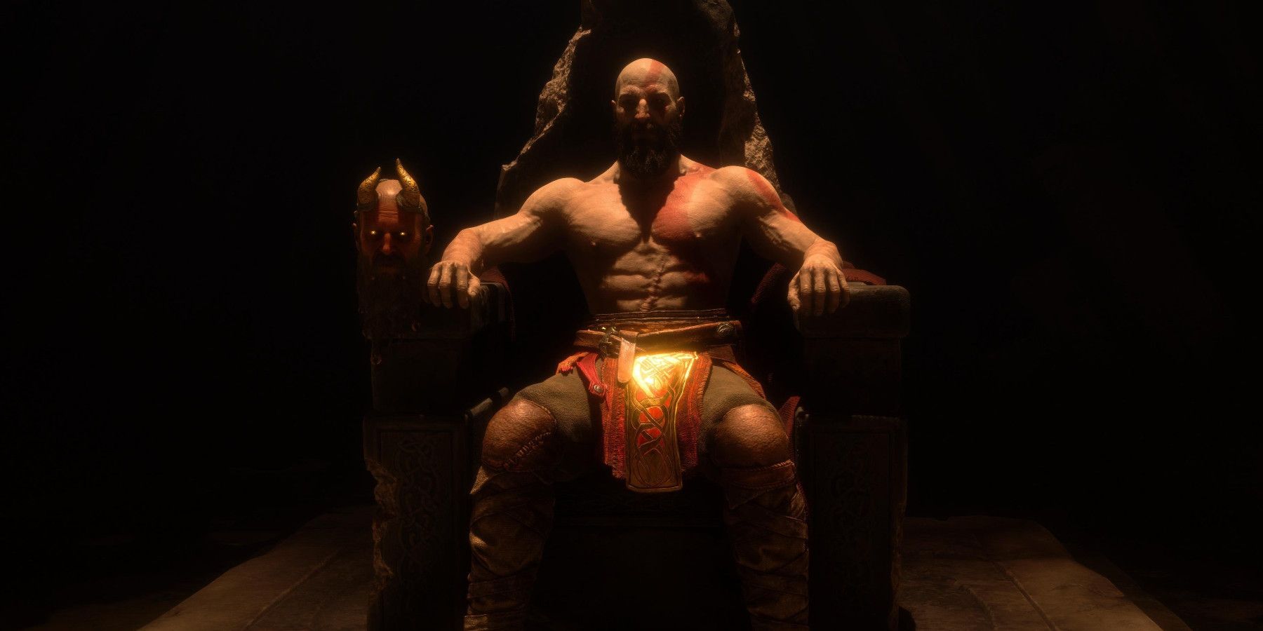 God of War Valhalla DLC Kratos in Throne Ending
