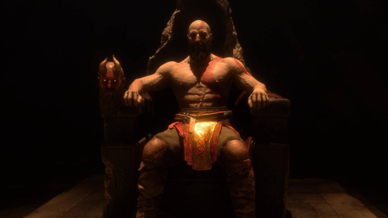 God of War Valhalla DLC Kratos in Throne Ending