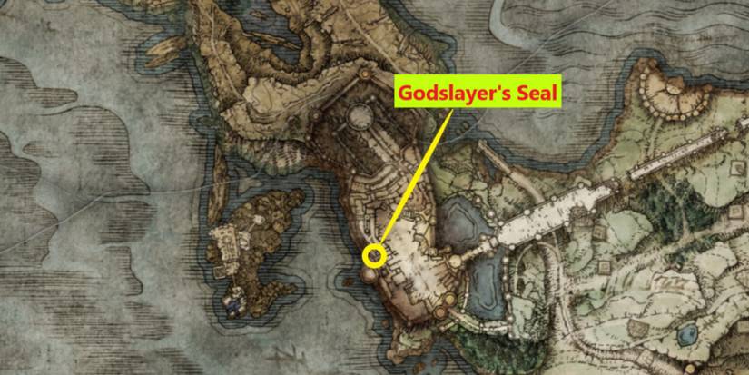 Godslayer's Seal location on the map in Elden Ring