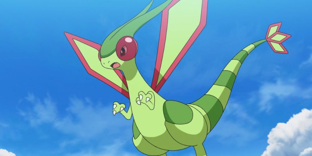 Goh's Flygon flying in the desert.