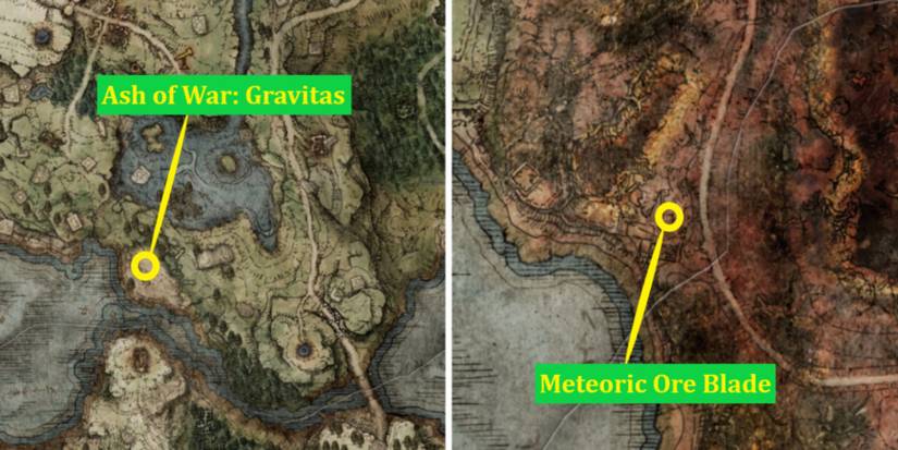 Ash of War: Gravitas and Meteoric Ore Blade in Elden Ring