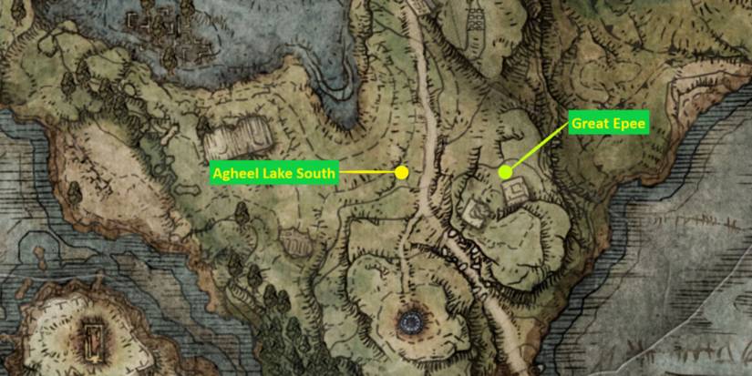 Great Epee location on the map in Elden Ring