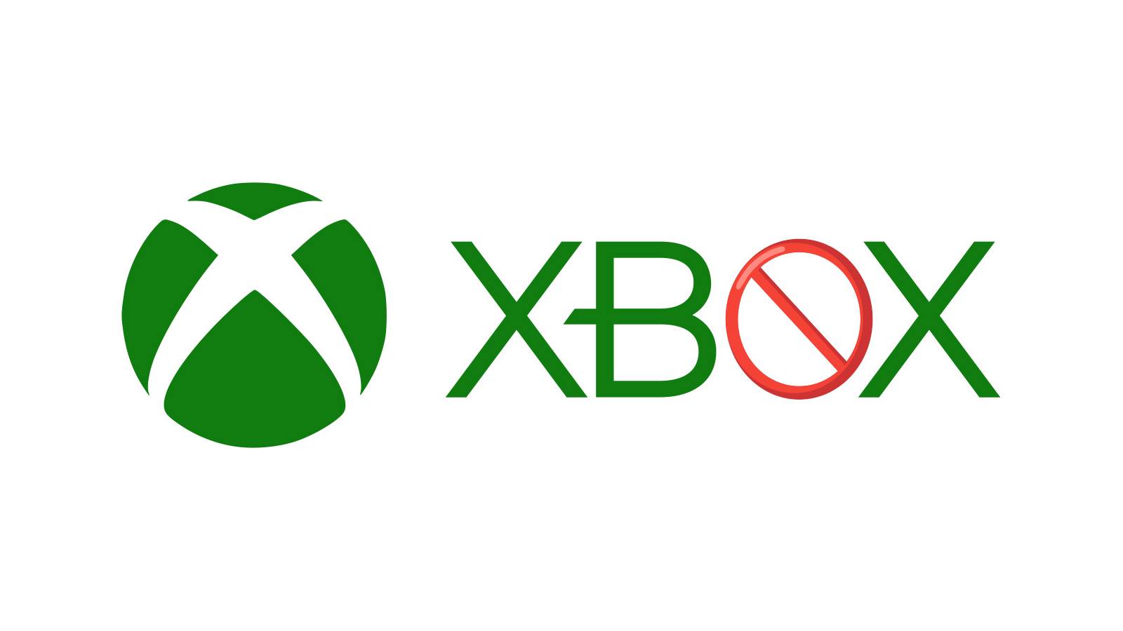 Green Xbox logo emblem with red crossed out O sign