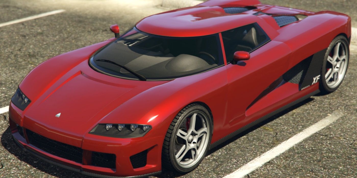 GTA 5 Overflod Entity XF parked in a parking bay