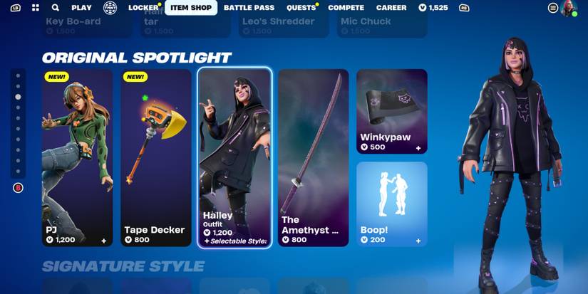 item shop halley showcase