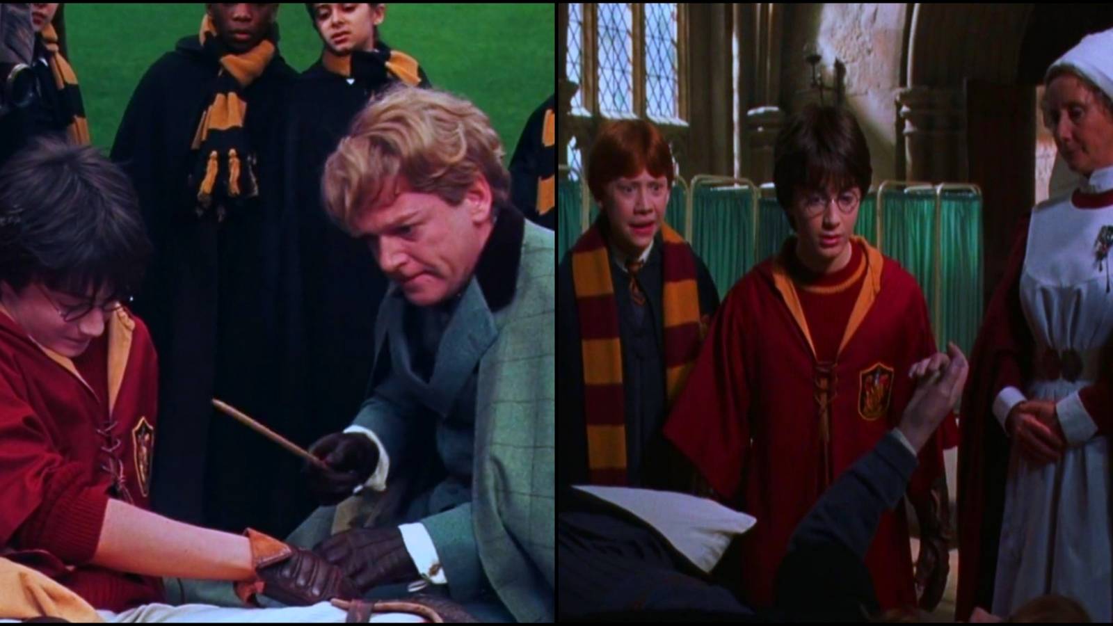 Harry being healed and Hermione in Hospital with Harry and Ron in Harry Potter