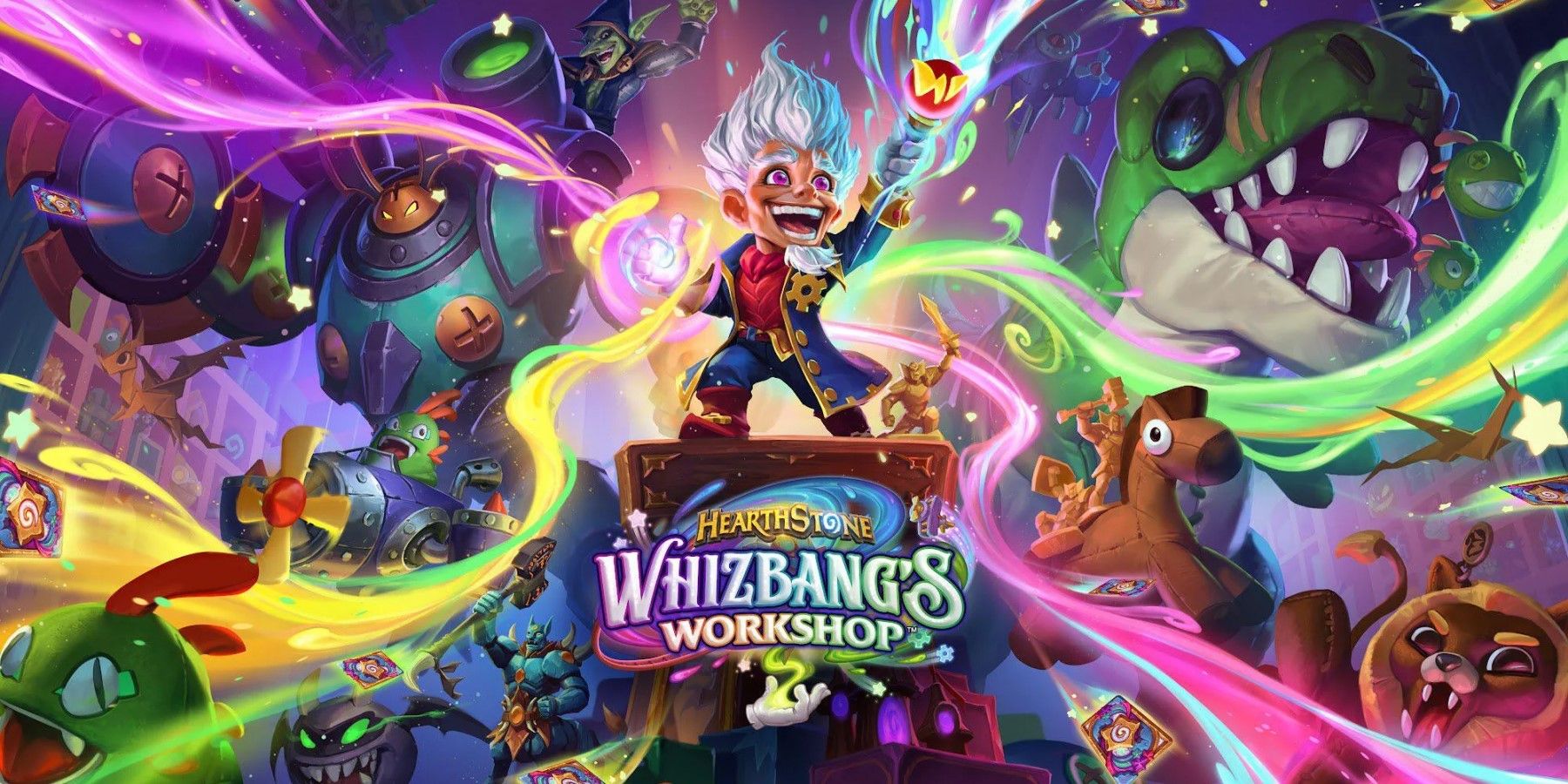the key art from Whizbang's Workshop hearthstone expansion