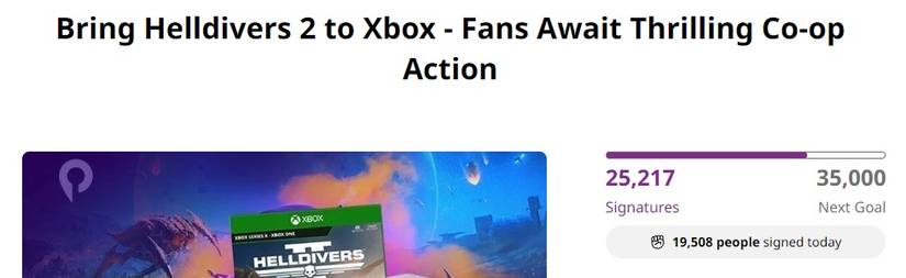 helldivers 2 xbox petition