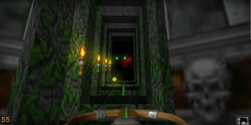 Shooting a crossbow in Heretic