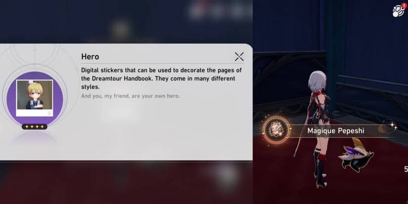 hero sticker dreamscape pass and magique pepeshi achievement in honkai star rail