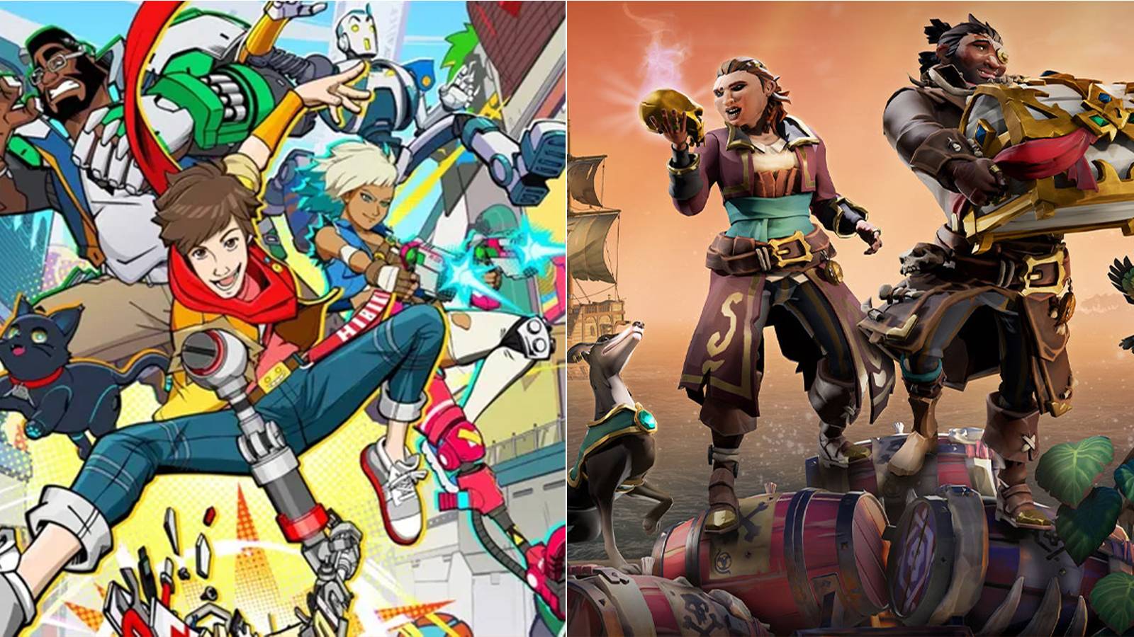 Hi-Fi Rush and Sea of Thieves side by side