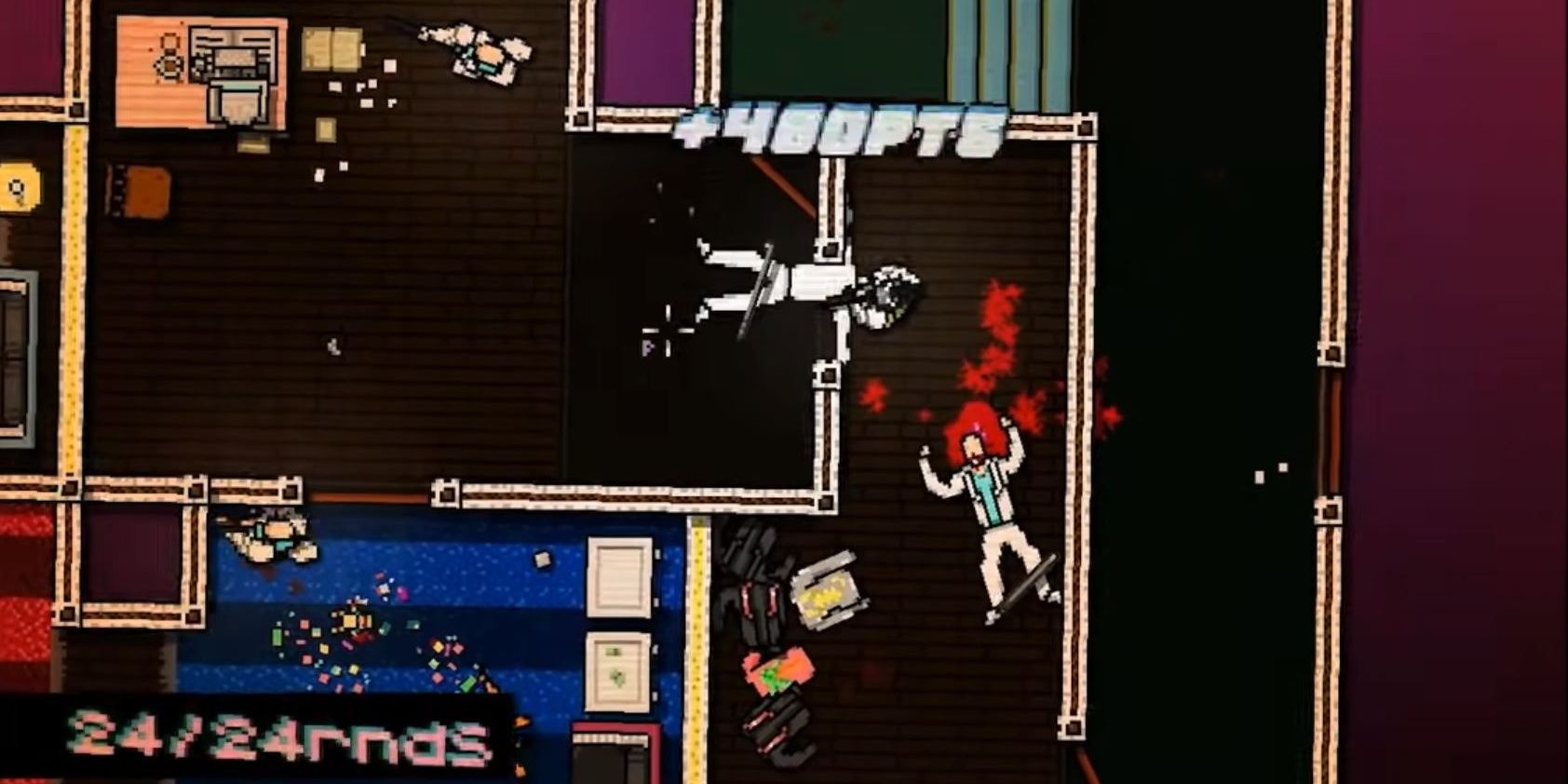 Player Moves To A New Room After Kill In Hotline Miami For PSVita