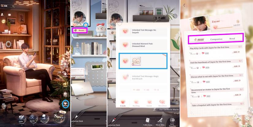 how to raise love and deepspace characters affinity level