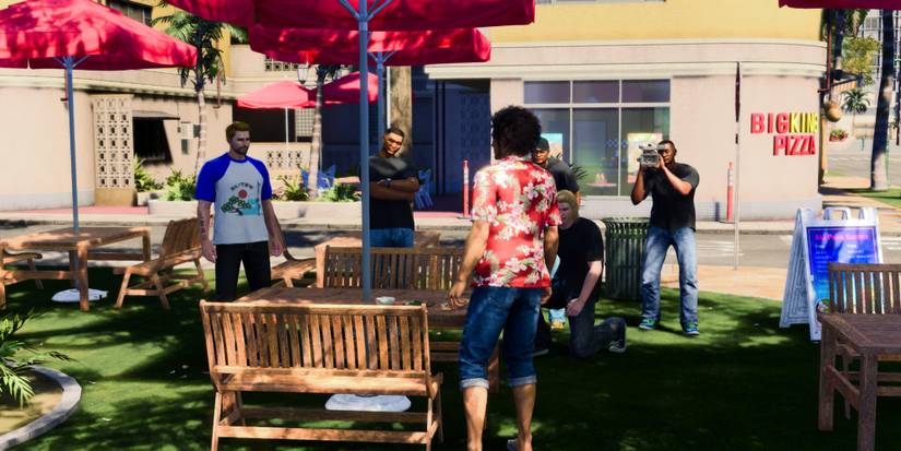 Ichiban on a film set in Like a Dragon Infinite Wealth