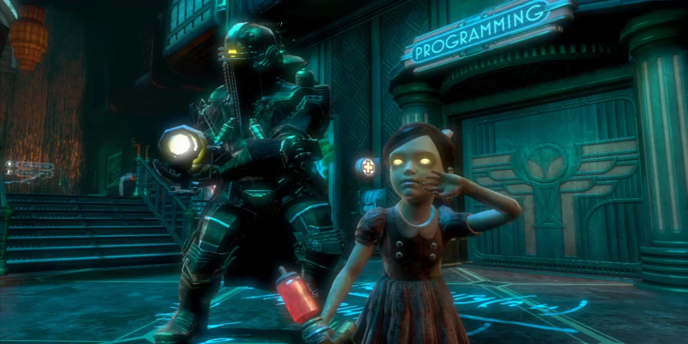 BioShock little girl and robot 