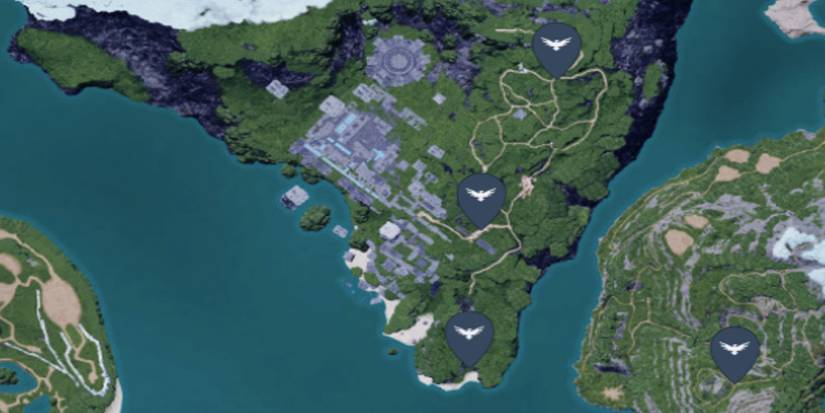 A screenshot of Palworld's map showing an area called No Man's Trail