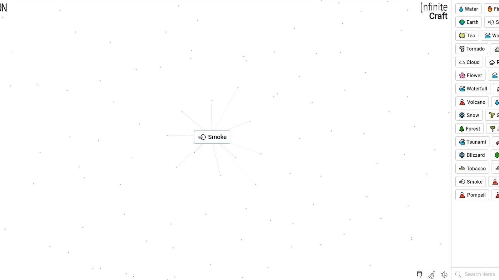 infinite craft smoke