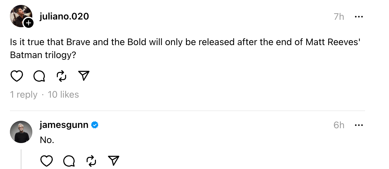 James Gunn Batman Brave and the Bold Release Date