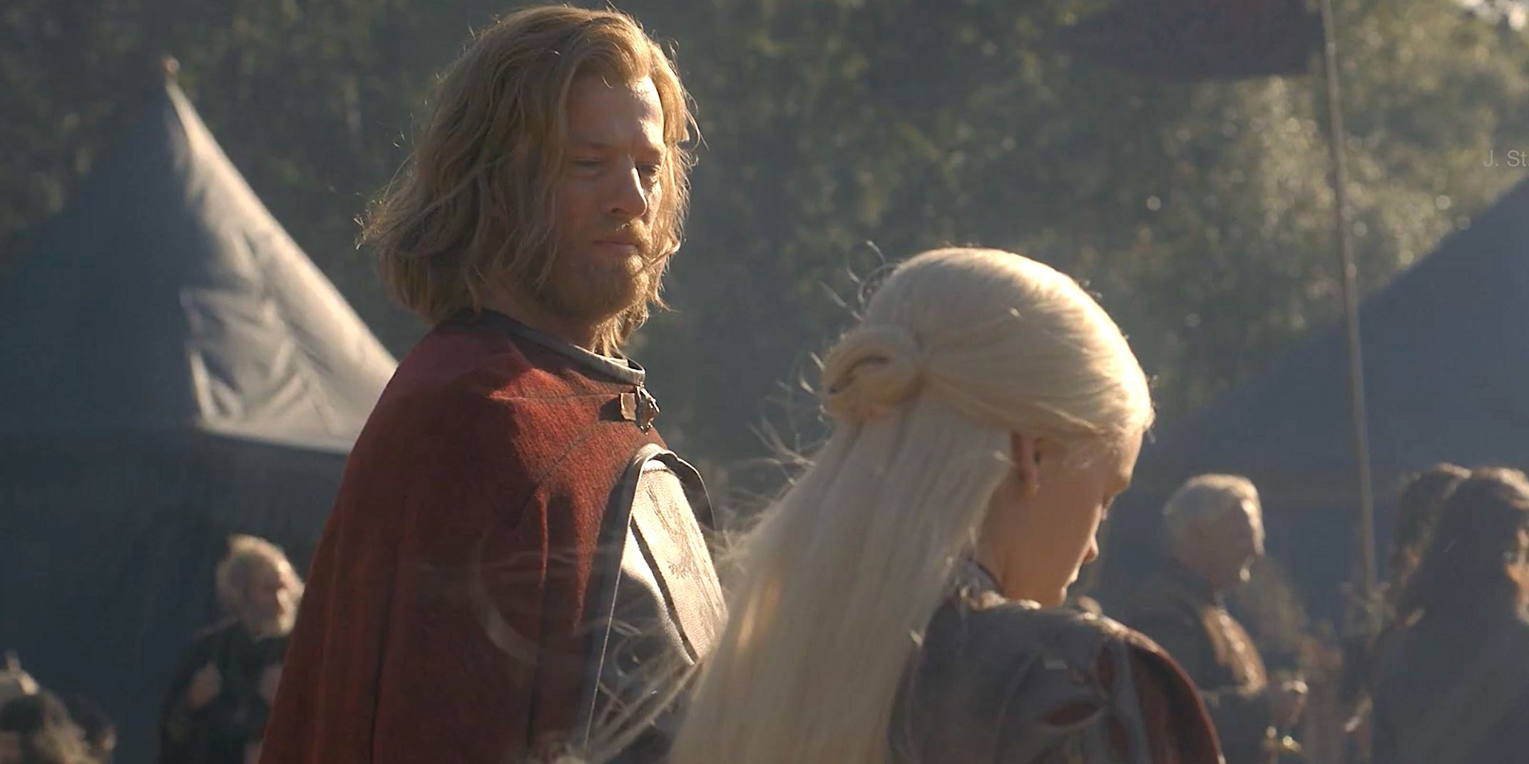 Jason Lannister and Rhaenyra Targaryen in House of the Dragon.