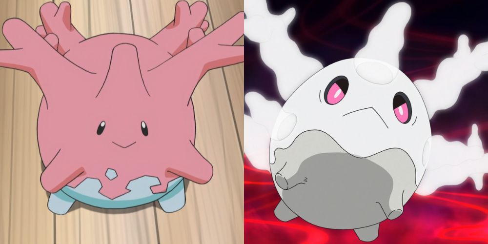 Johtonian Corsola and Galarian Corsola in the Pokemon anime.