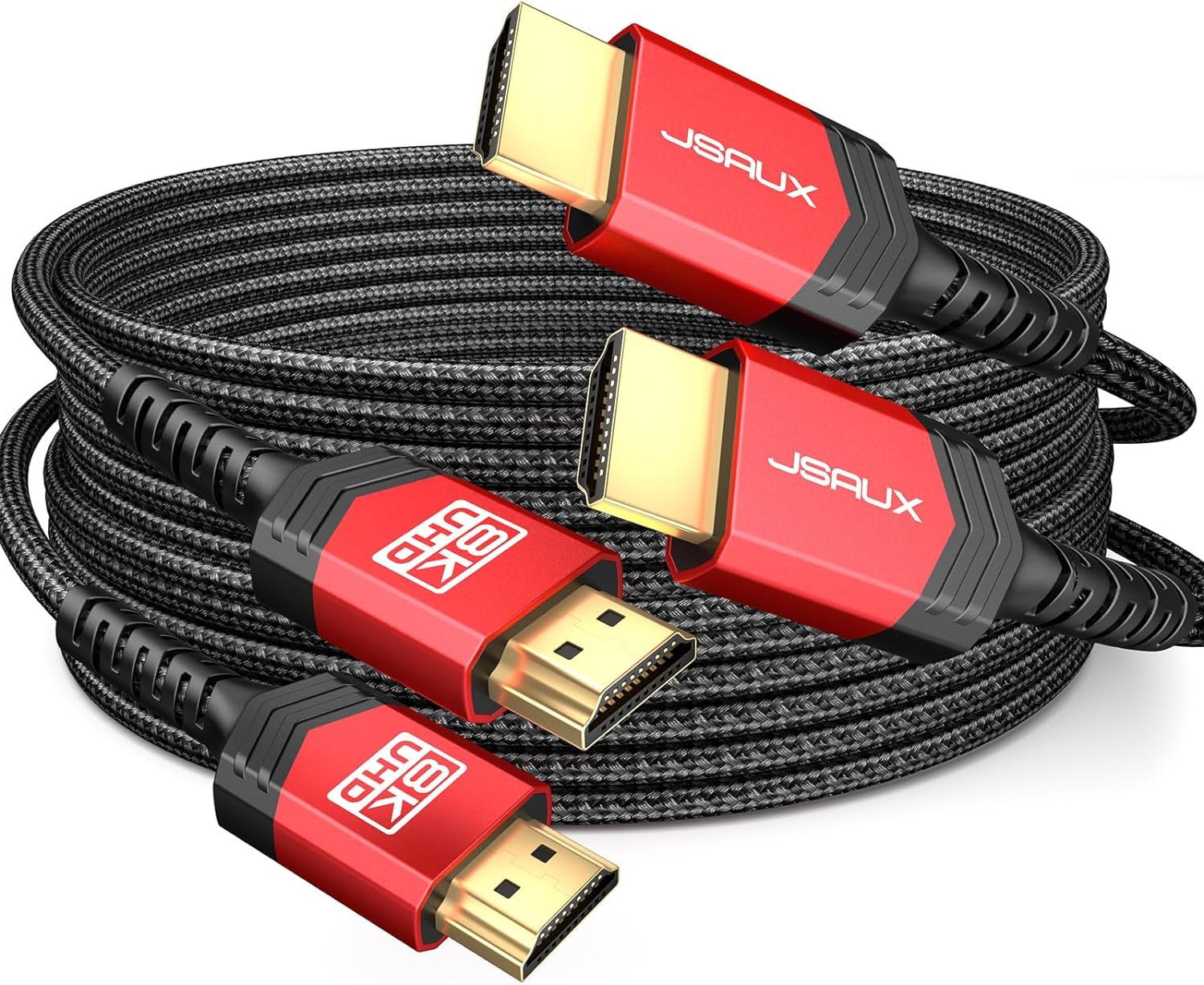 JSAUX 8K HDMI Cables 2.1 10FT 2-Pack
