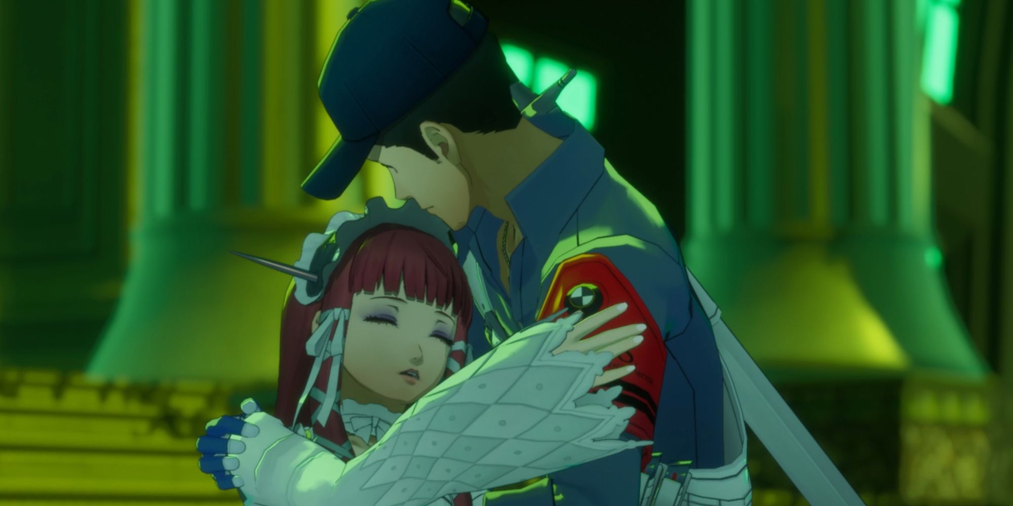 Junpei holding Chidori in Persona 3 Reload