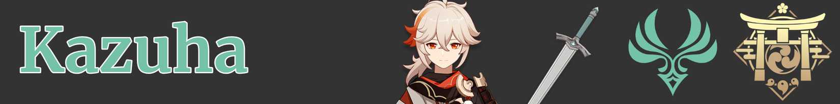 genshin impact - kazuha's weapon, element, and region - sword anemo inazuma