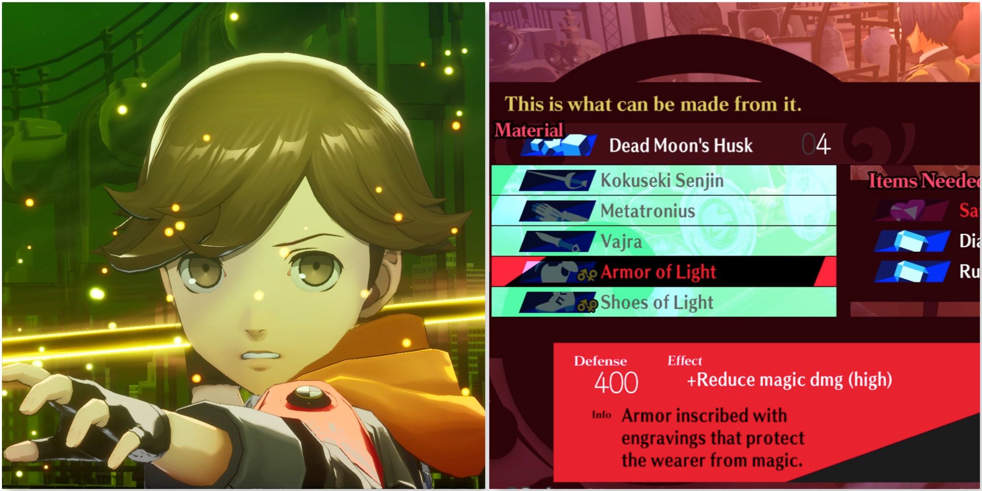 Ken and Armor of Light armor in Persona 3 Reload