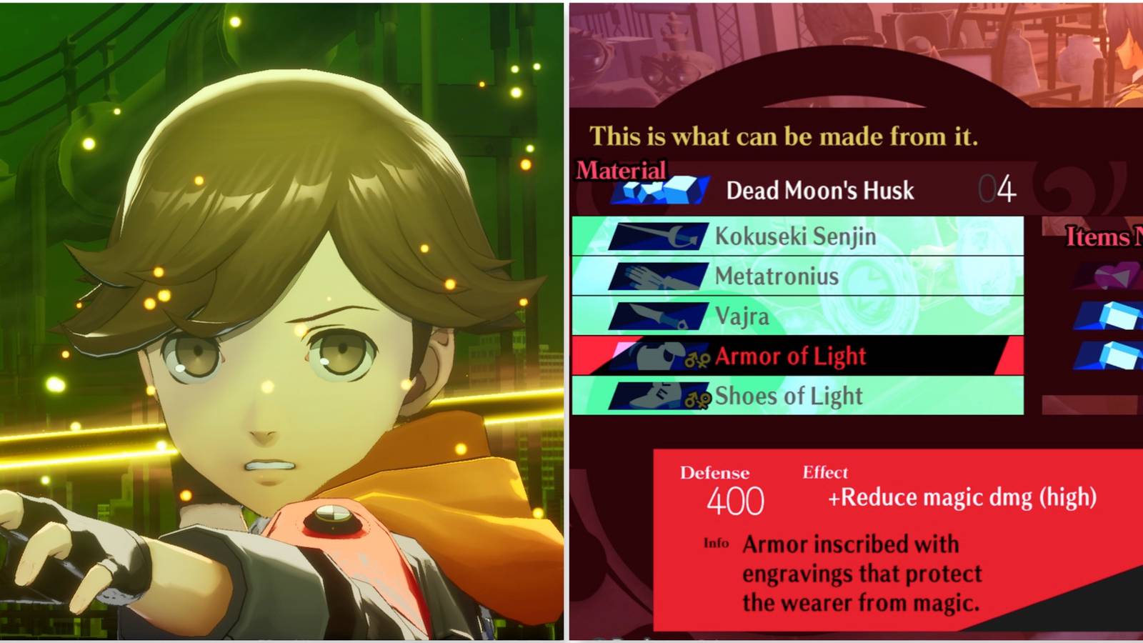 Ken and Armor of Light armor in Persona 3 Reload