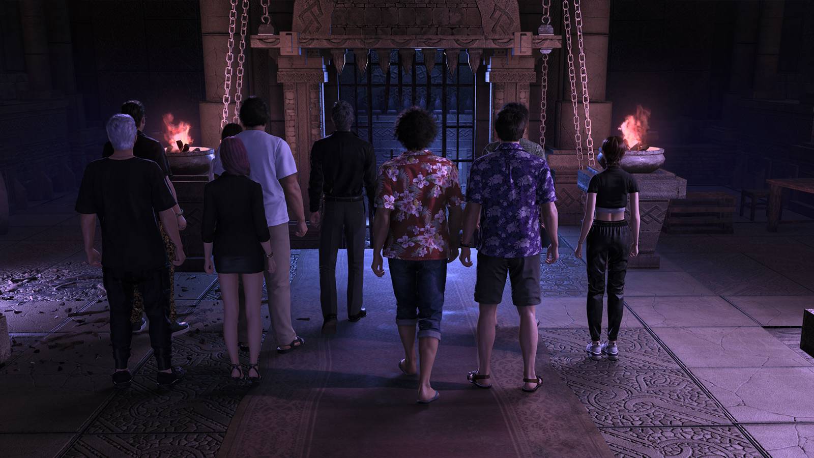 Entering the Big Swell dungeon in Like a Dragon: Infinite Wealth.